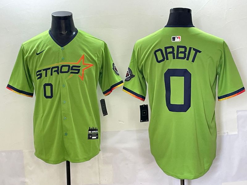 Men 2025 Houston Astros #0 Orbit Green Three generations Joint Name Nike MLB Jersey style 4->houston astros->MLB Jersey
